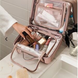 💗PRICE DROP💗 Calpak Large Clear Cosmetics Case in Mauve